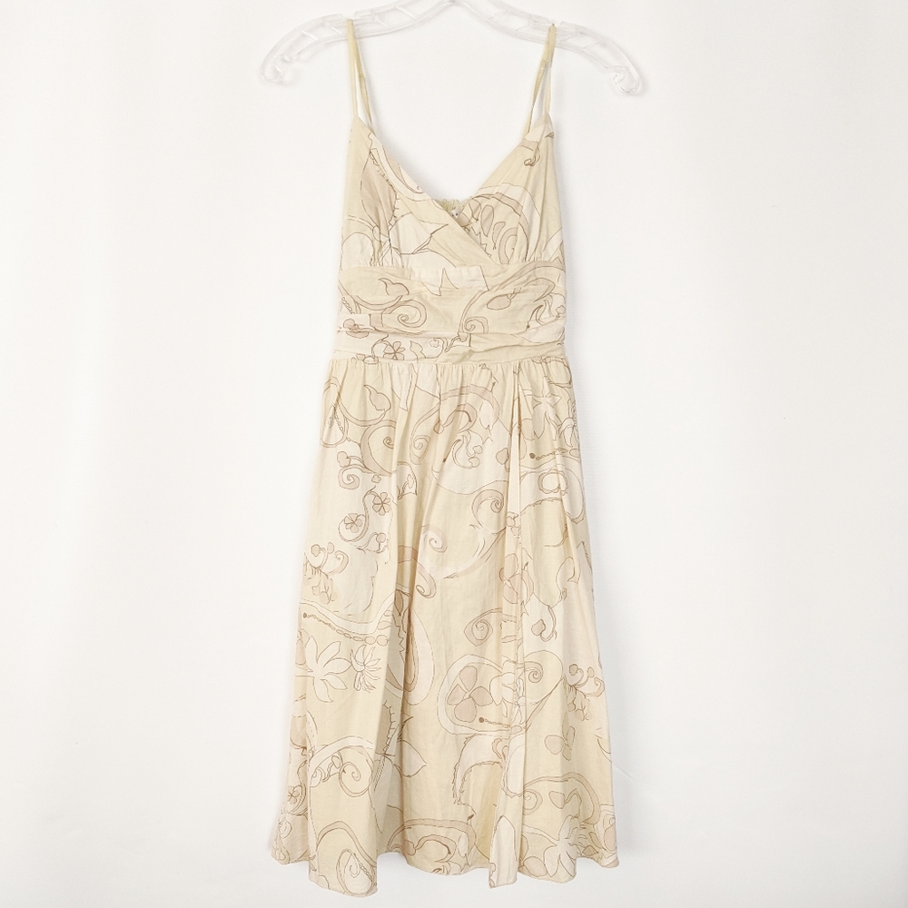 Light Green Max Studio Floral Midi Dress, Small